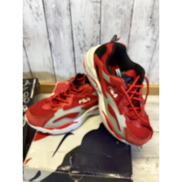 FILA Kids' Ray Tracer Athletic Sneakers - Red/Grey/Black - Picture 2 of 4